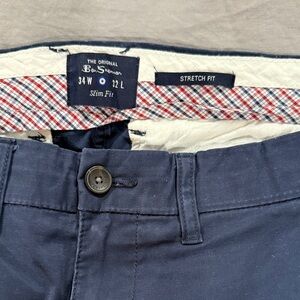Ben Sherman Men's Dark Blue Stretch Chinos